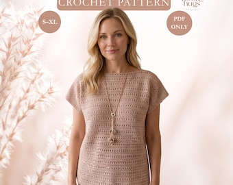 Modern Crochet Blouse Pattern, Summer Crochet Top Pattern, PDF Crochet Pattern, Advanced Beginner, US Terms