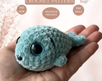 Mini Seal Amigurumi Crochet Pattern PDF | No-Sew Plush | Beginner Friendly | Instant Download