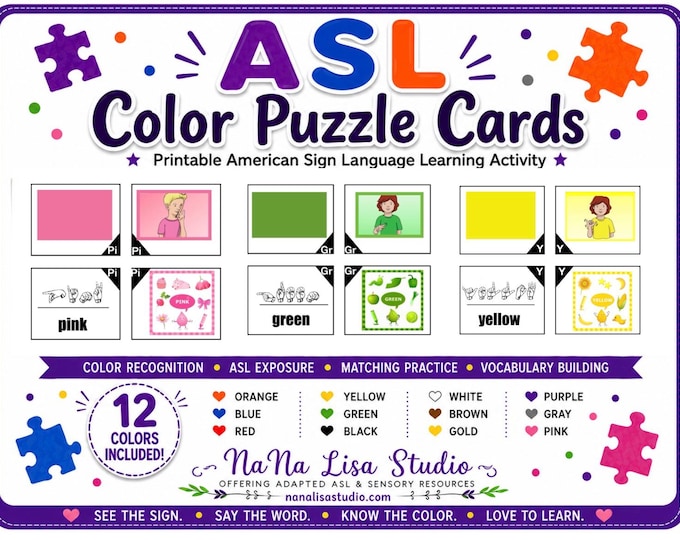 ASL Color Puzzle Cards