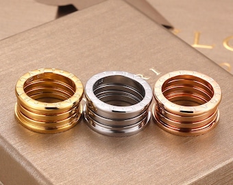 Anillo B.zero1 de plata s925 chapada en oro de 18 quilates de alta calidad, anillo de resorte para mujer, joyería exquisita, regalo para una amiga