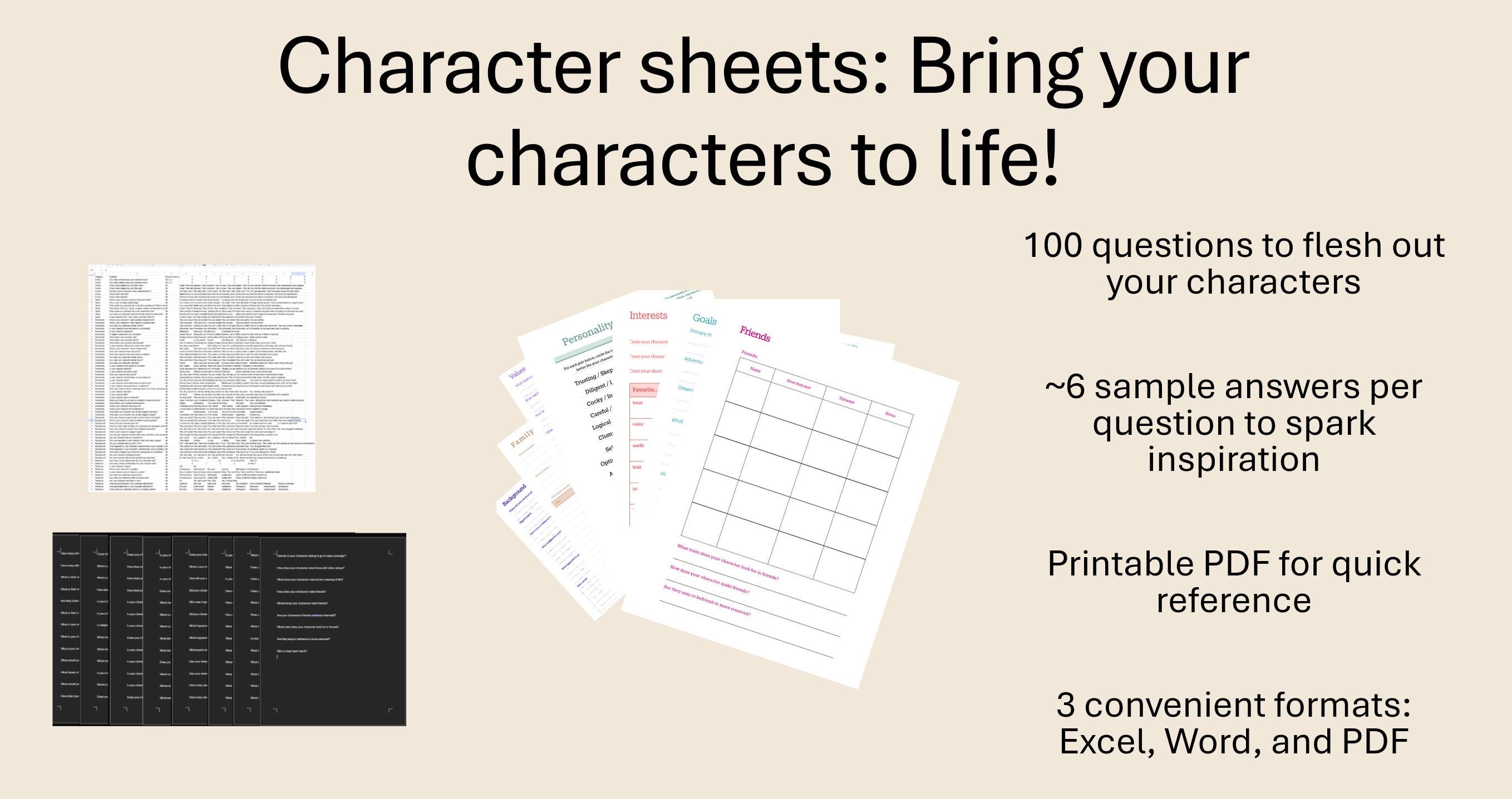 The Character Forge: Character Sheets That Go Beyond a Simple Backstory ...