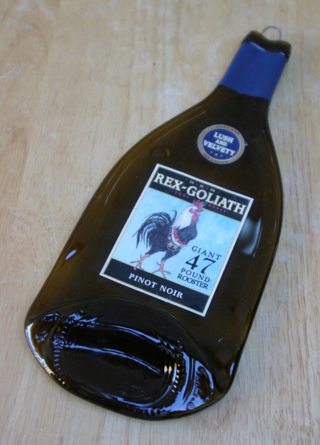REXGOLIATH Pinot Noir. This Flattened slumped Bottle Makes a Great