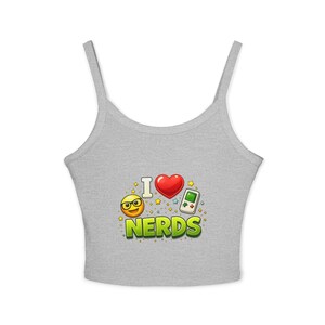 Débardeur I love Nerds | Haut court graphique emoji ringard image 4