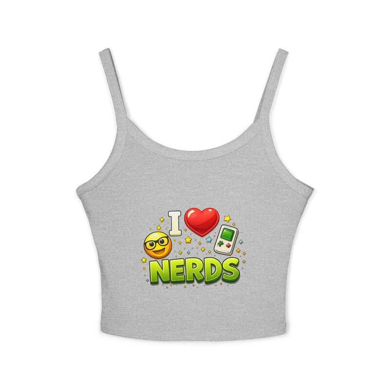 Débardeur I love Nerds | Haut court graphique emoji ringard image 4