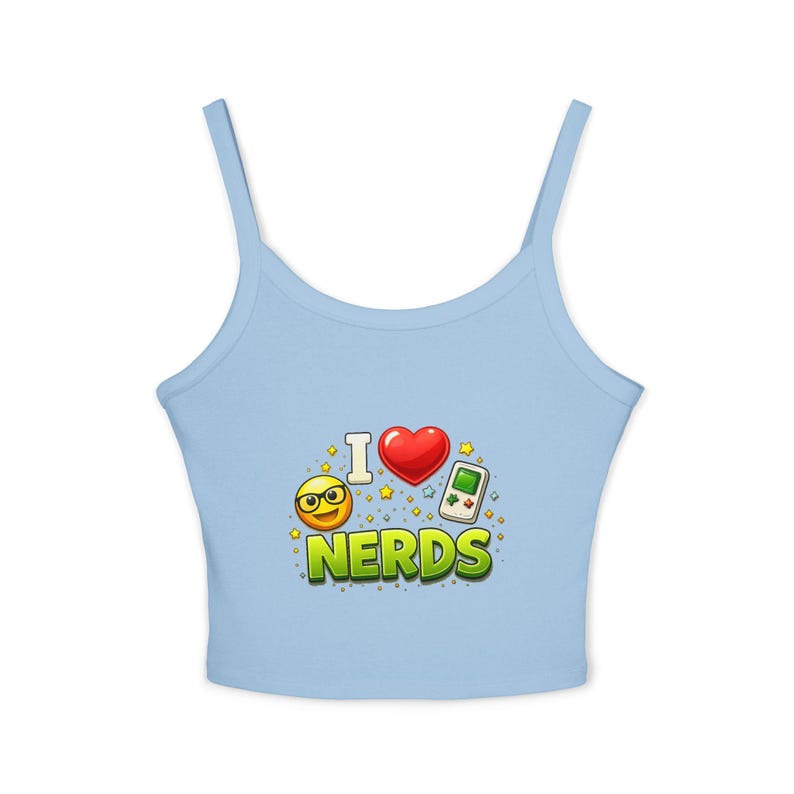 Débardeur I love Nerds | Haut court graphique emoji ringard image 3