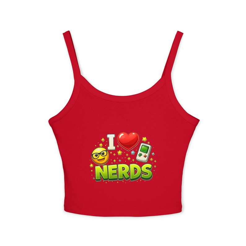 Débardeur I love Nerds | Haut court graphique emoji ringard image 7