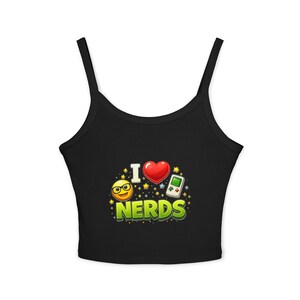 Débardeur I love Nerds | Haut court graphique emoji ringard image 2