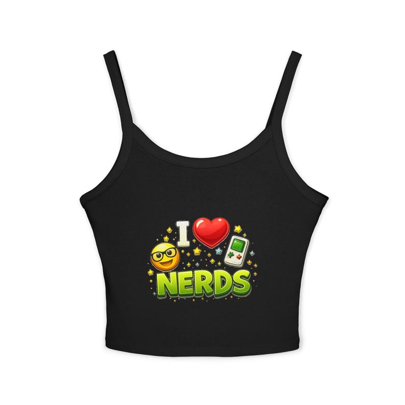 Débardeur I love Nerds | Haut court graphique emoji ringard image 2