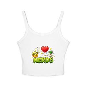Débardeur I love Nerds | Haut court graphique emoji ringard image 1