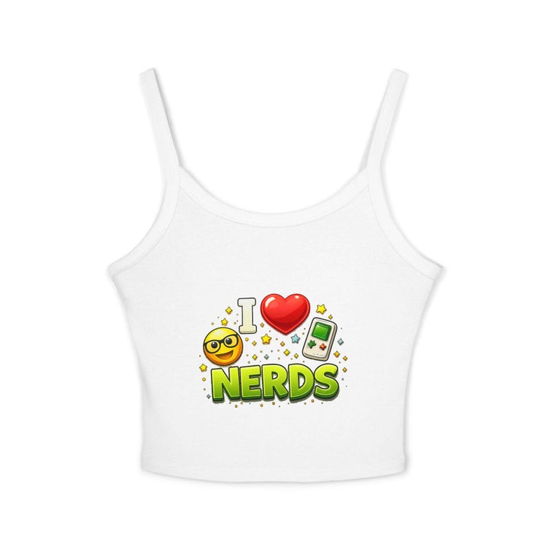 Débardeur I love Nerds | Haut court graphique emoji ringard image 1