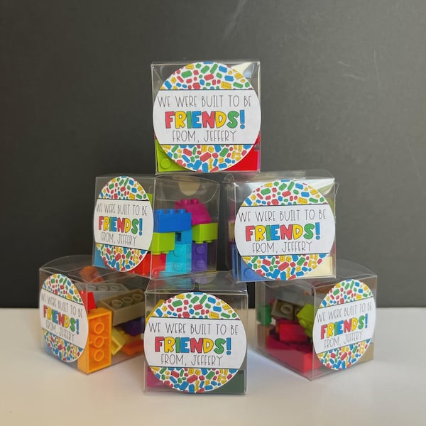 Personalized Building Block Goodie Bags - Custom Toy Brick Party Favors for Kids Birthday - Pre-filled Master Builder Loot Bags - Kids Gifts