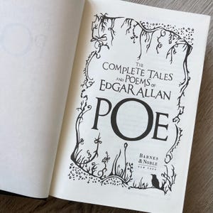 Barnes Noble Collectible Edition Leather Bound Book Edgar Allan Poe Complete Works Gothic Literature Classic Tales Horror Fiction Poems Macabre Stories Premium Hardcover Construction Beautiful Cover Design Perfect Literary Gift Book