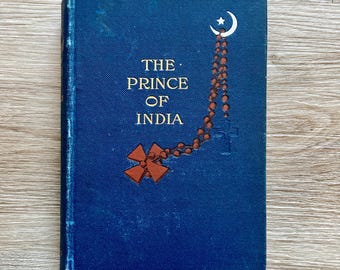 Antique Historical Novel Lew Wallace Prince India Victorian Literature Classic Fiction Hardback Book Cloth Binding Nineteenth Century