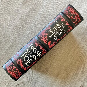 Edgar Allan Poe Complete Collection Leather Bound Edition Classic Literature Gothic Horror Stories Tales Poems Macabre Fiction Barnes Noble Collectible Series Premium Hardcover Construction Beautiful Cover Design Elegant Bookshelf Addition