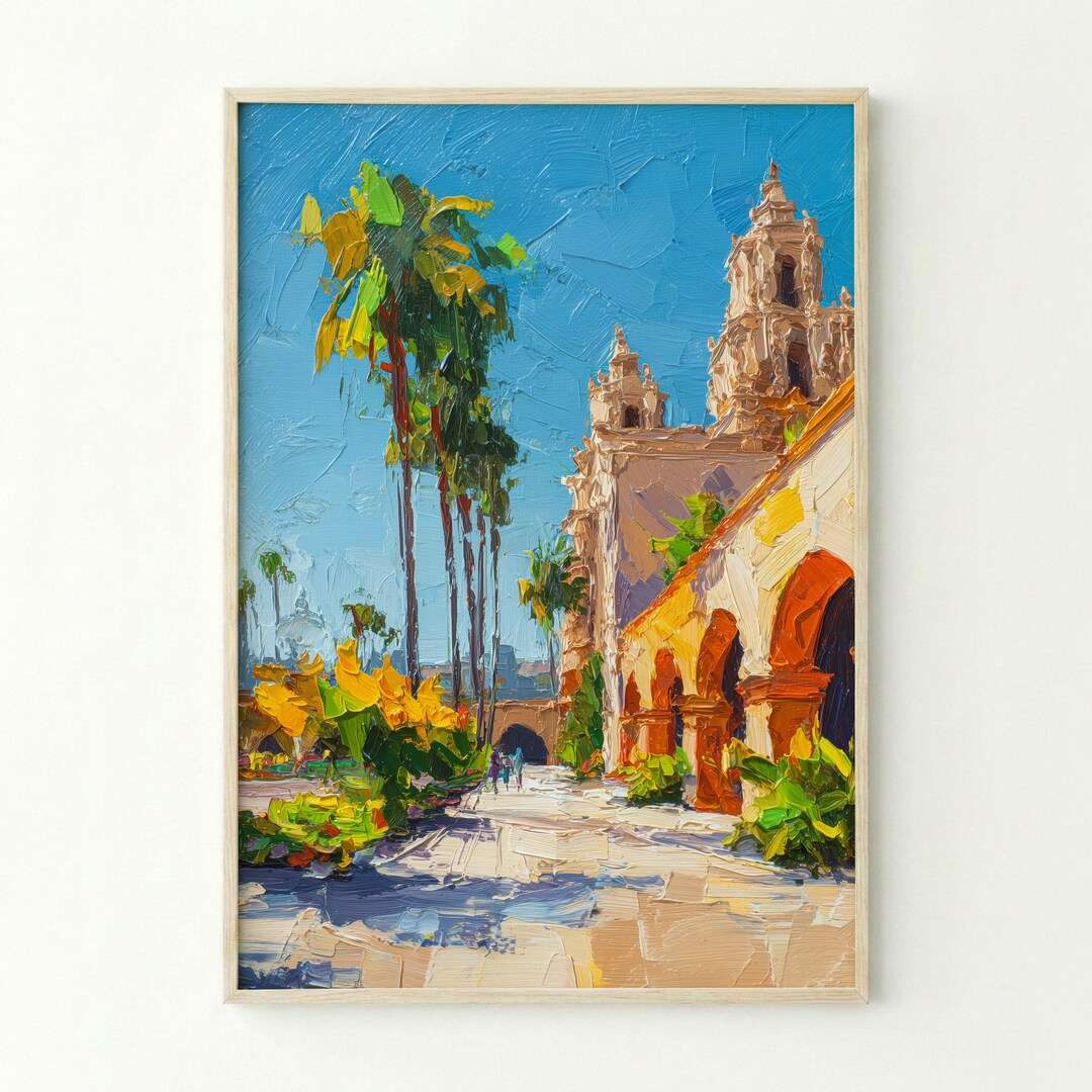 San Diego Balboa Park Printable - Colorful Vintage Travel Poster Art ...