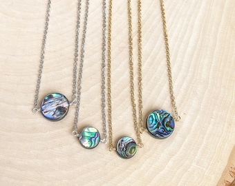 Abalone Necklace, Simple Abalone Necklace, Mermaid Necklace, Shell Necklace, Gold, Silver, Choker