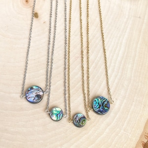 Abalone Necklace, Simple Abalone Necklace, Mermaid Necklace, Shell Necklace, Gold, Silver, Choker