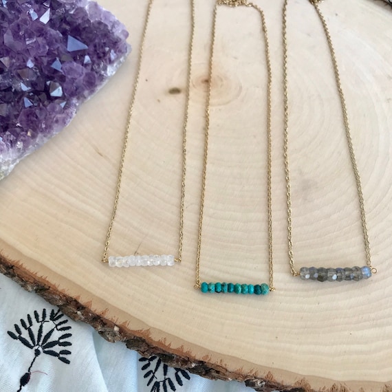 Gemstone Bar Necklace