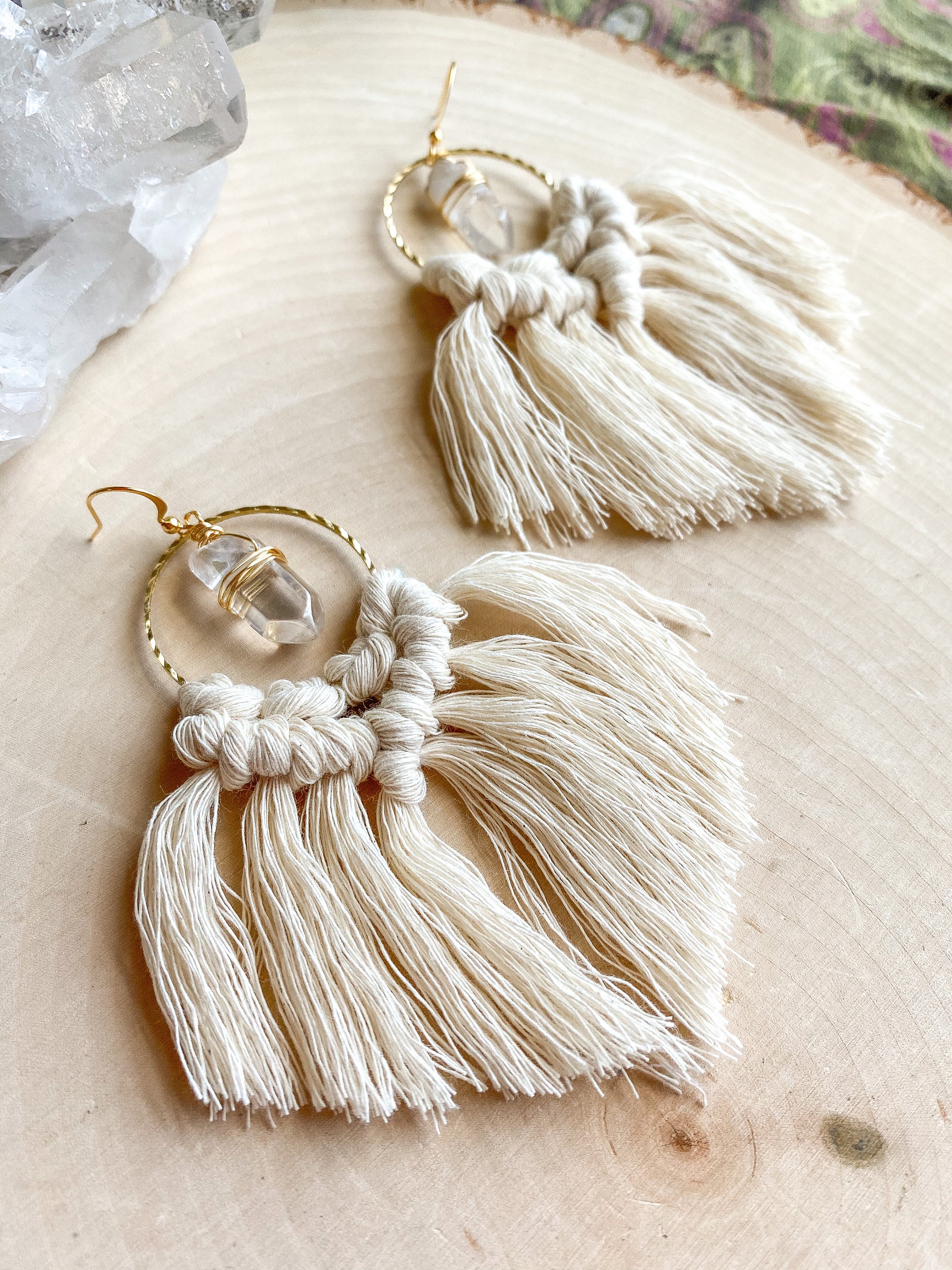 Buy Mod Crochet Macrame Earrings, Circle Knot Rainbow Earring, Cottagecore  Knitting Yarn Jewelry, Bohemian Gift Online in India - Etsy