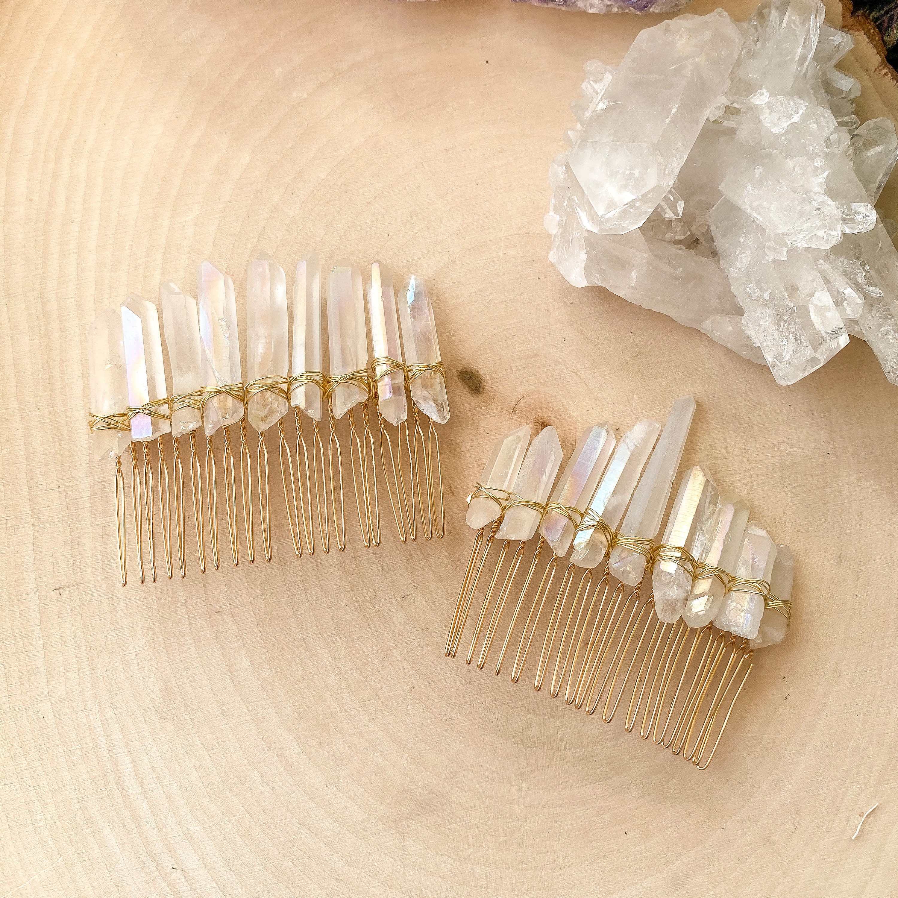 Quartz Crystal Hair Comb