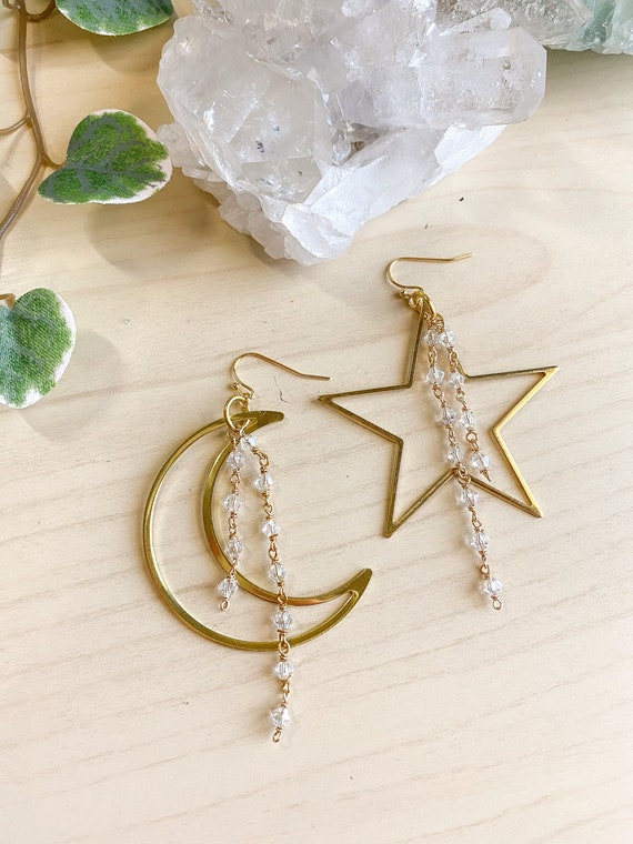 Moon & Star Mismatched Earrings