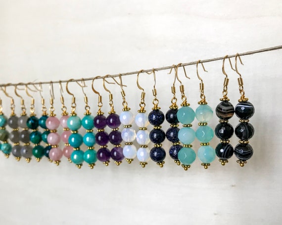 Simple Gemstone Earrings