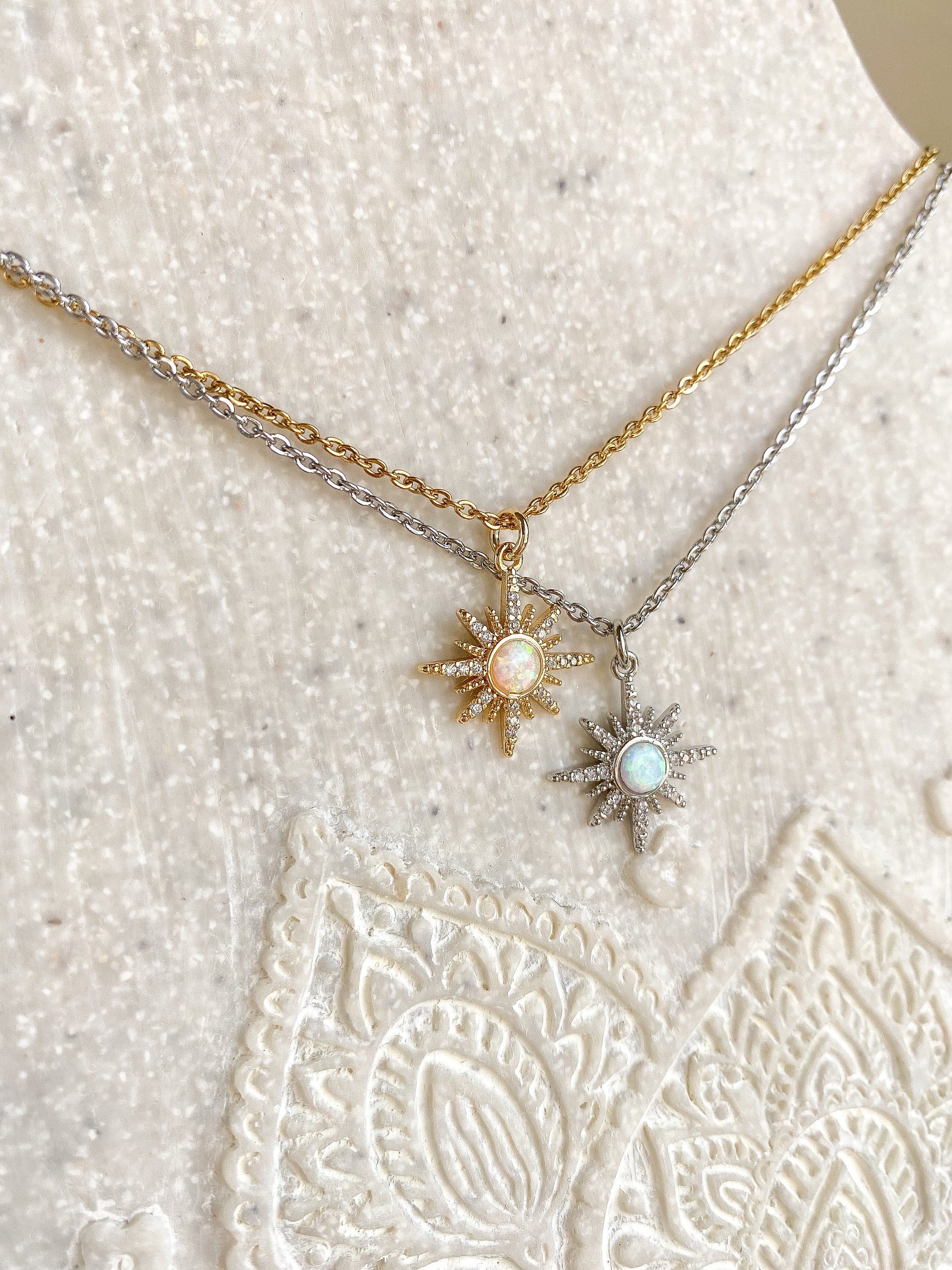 Opal CZ Star Pendant, Gold Filled Star Burst Charms Dainty Celestial Jewelry  Making, Charm for Necklace Bracelet Earring Component, CP1700 -  BeadsCreation4u