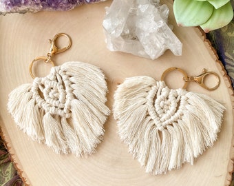 Macrame Keychain, Boho Keychain, Boho Bag Charm