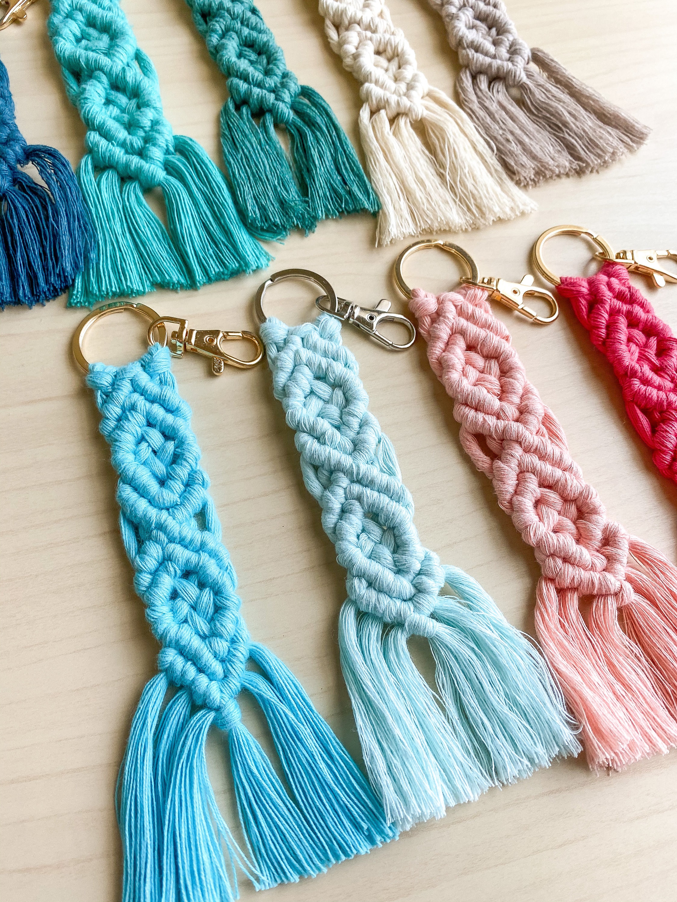 Macrame Keychain, Boho Keychain, Bohemian Bag Charm