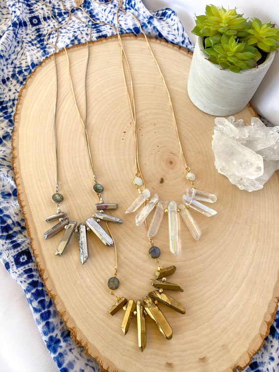 Quartz Crystal Boho Necklace