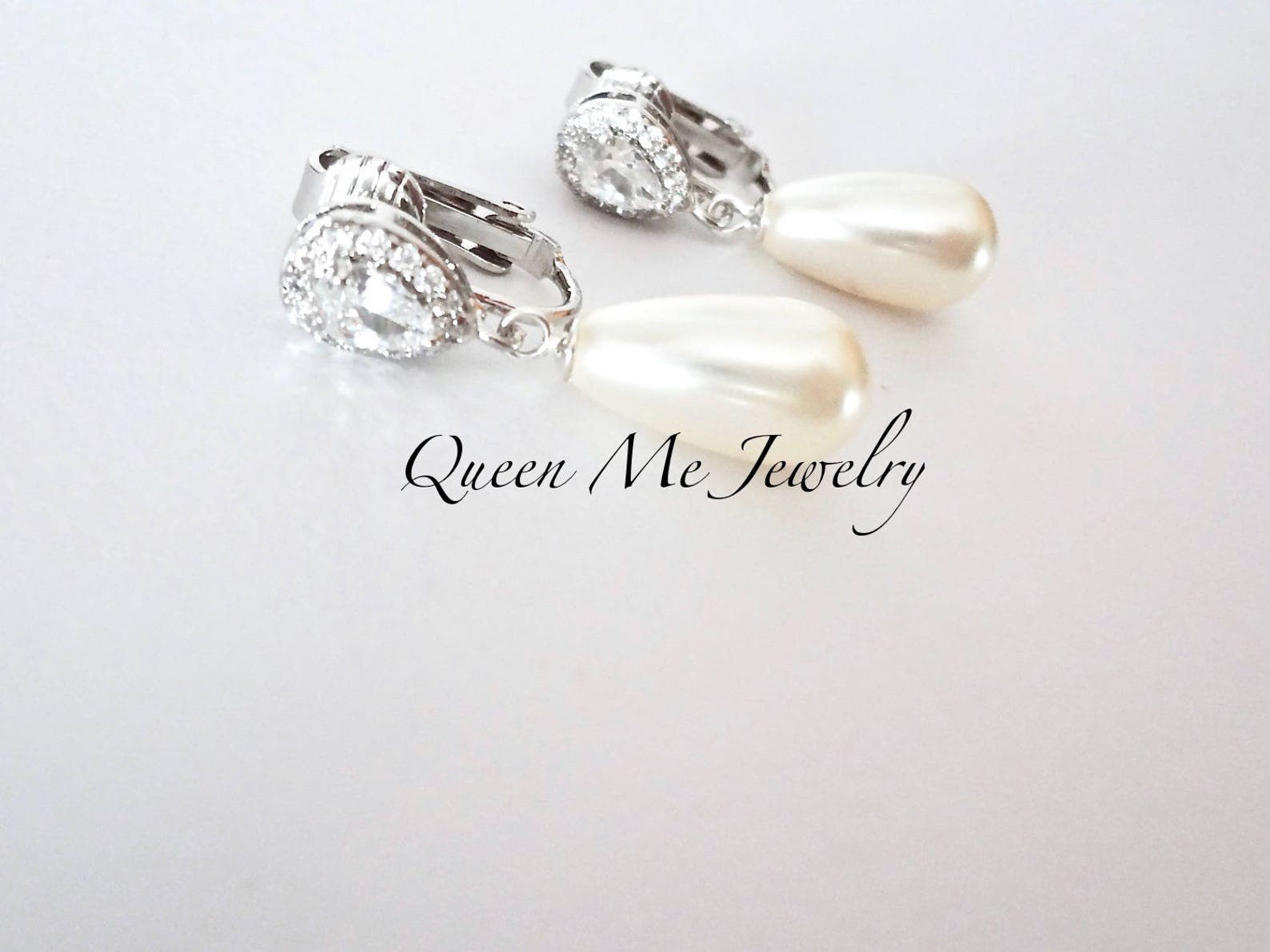 Clip on Pearl Earrings Classic Pearl Drop Earrings for a Etsy