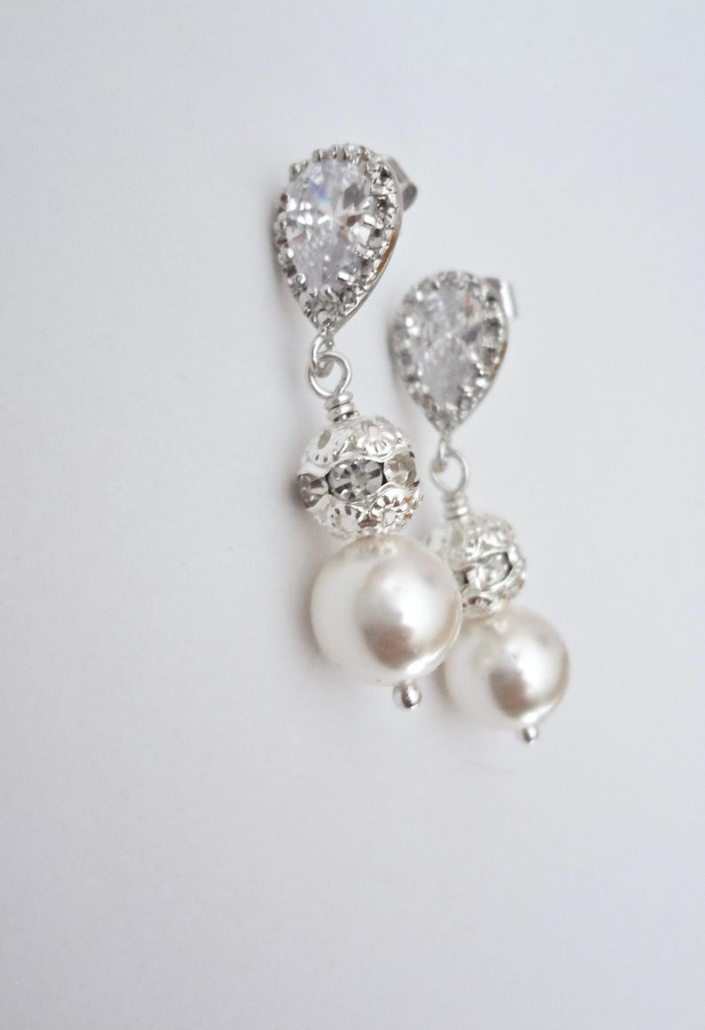 Pearl Wedding Jewelry SET for a Bride Mother of the Bride Pearl Necklace Bracelet Earrings Plus Size Bridal Jewelry Gift for her, DESTINY2 image 5