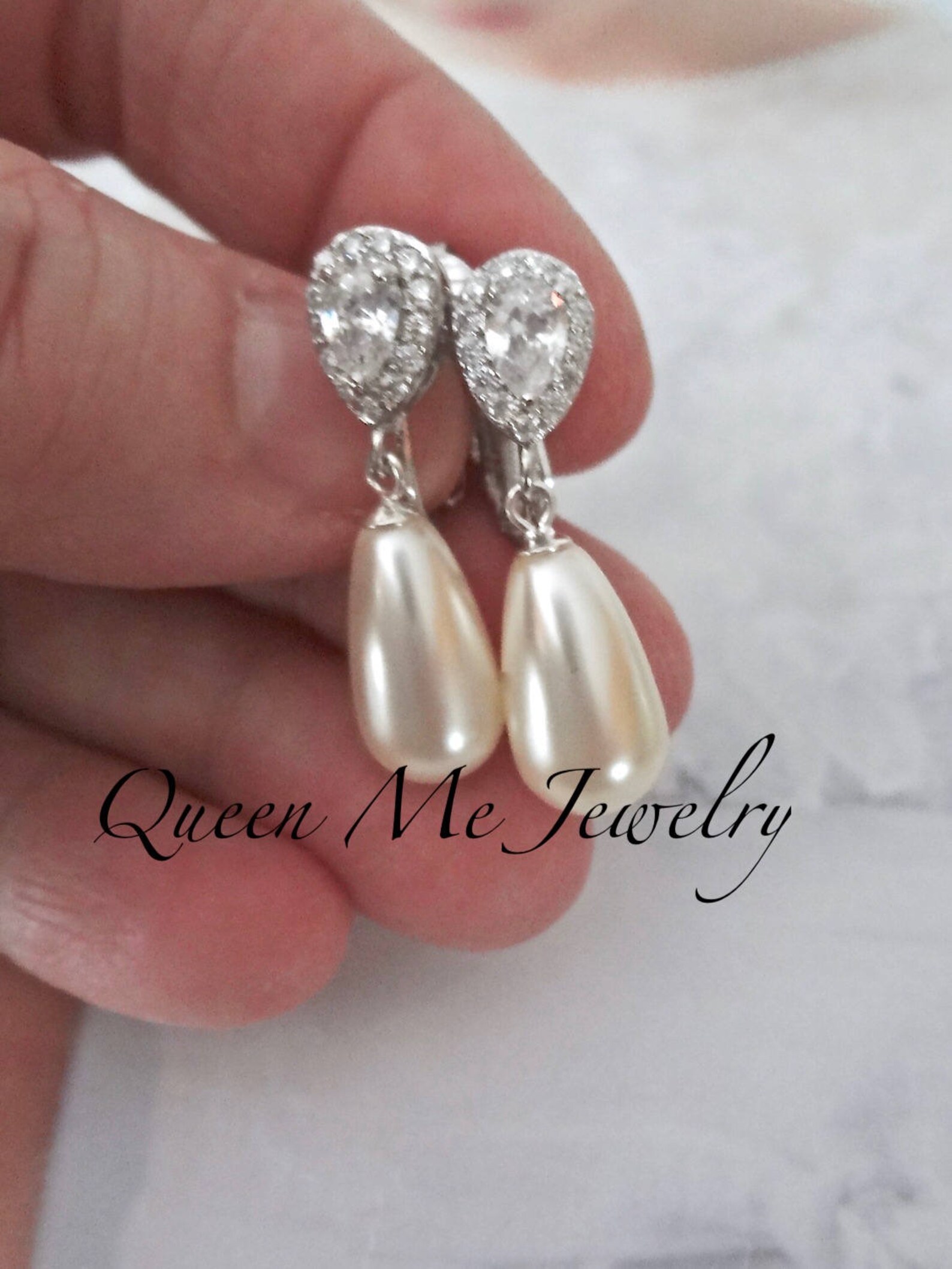 Clip on Pearl Earrings Classic Pearl Drop Earrings for a Etsy