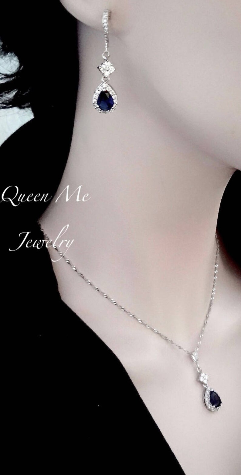 Dainty Wedding Jewelry SET for a Bride Halo Cz Teardrop Etsy UK