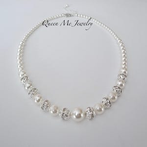 Pearl Wedding Jewelry SET for a Bride Mother of the Bride Pearl Necklace Bracelet Earrings Plus Size Bridal Jewelry Gift for her, DESTINY2 image 7