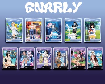 Karty kolekcjonerskie Le Sserafim i Katseye | Chaewon | Manon | Kolekcjonerskie karty K-pop | Styl Monster Trainer | Fanmade Kpop Merch