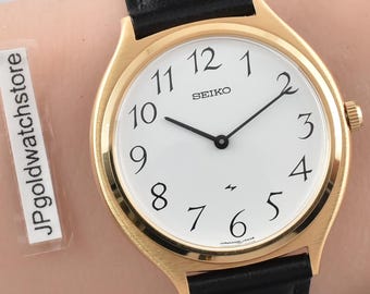 Vintage  Seiko Chariot 2220-0300 watch BOX Mechanical Manual Hand Wind Gold CDC790 Unisex JAPAN 70s