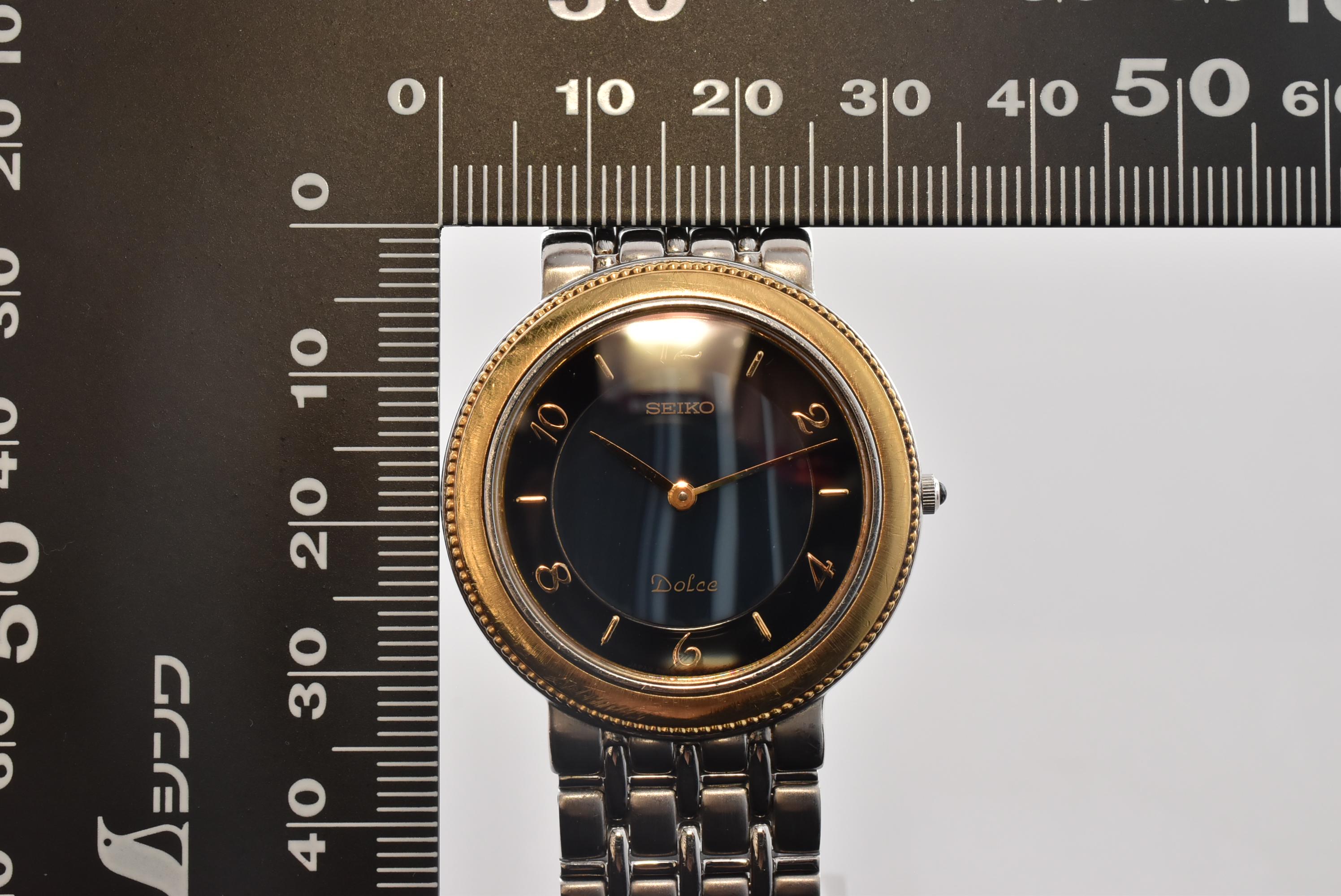 可動品セイコー⁄SEIKOドルチェ 8N40-6050 SS×18Kベゼル ブルー