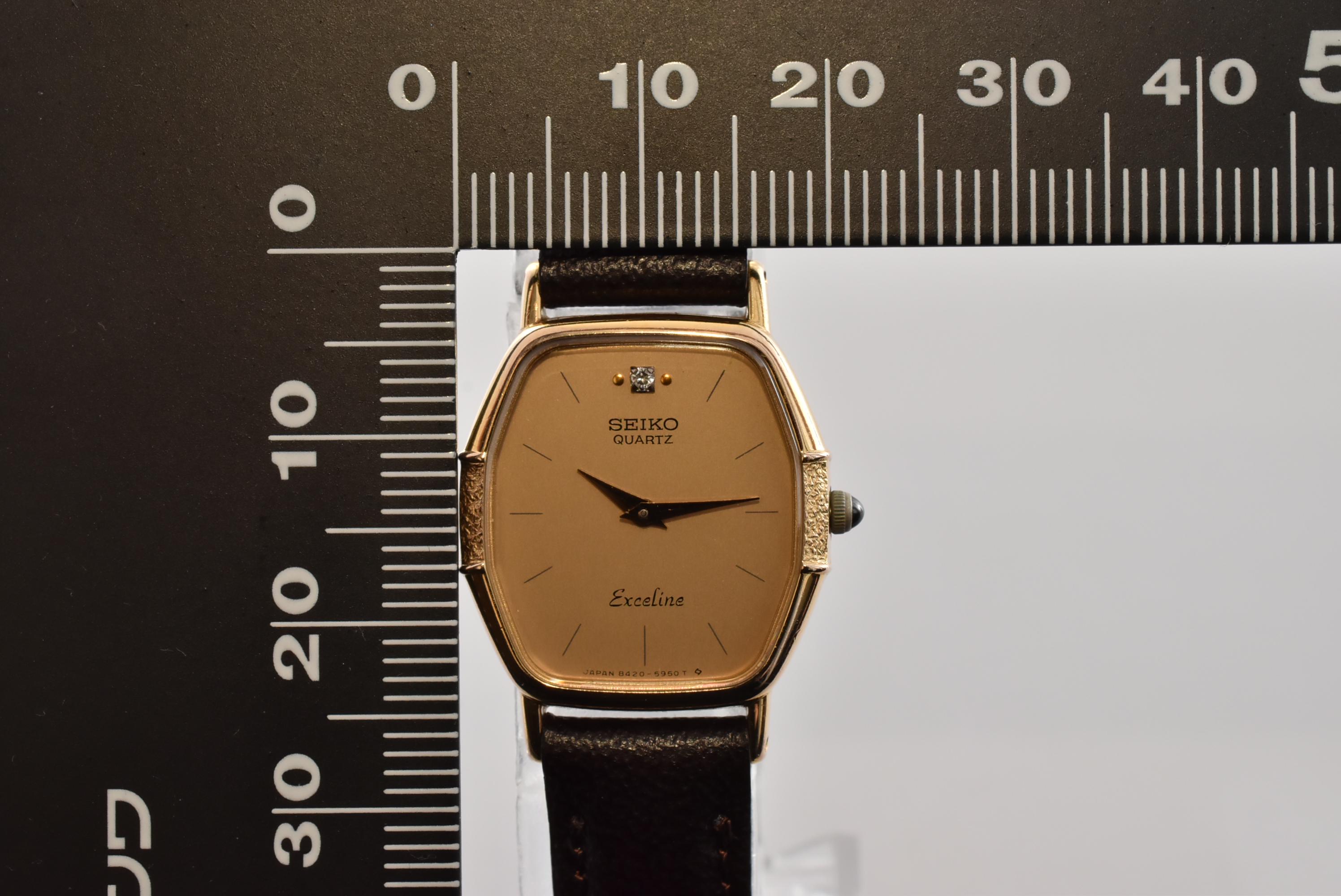 じ*ん様 Exceline エクセリーヌ 10K SEIKO エクセリーヌ 8420-5780 10K ST.STEEL BASE 1Pダイヤ
