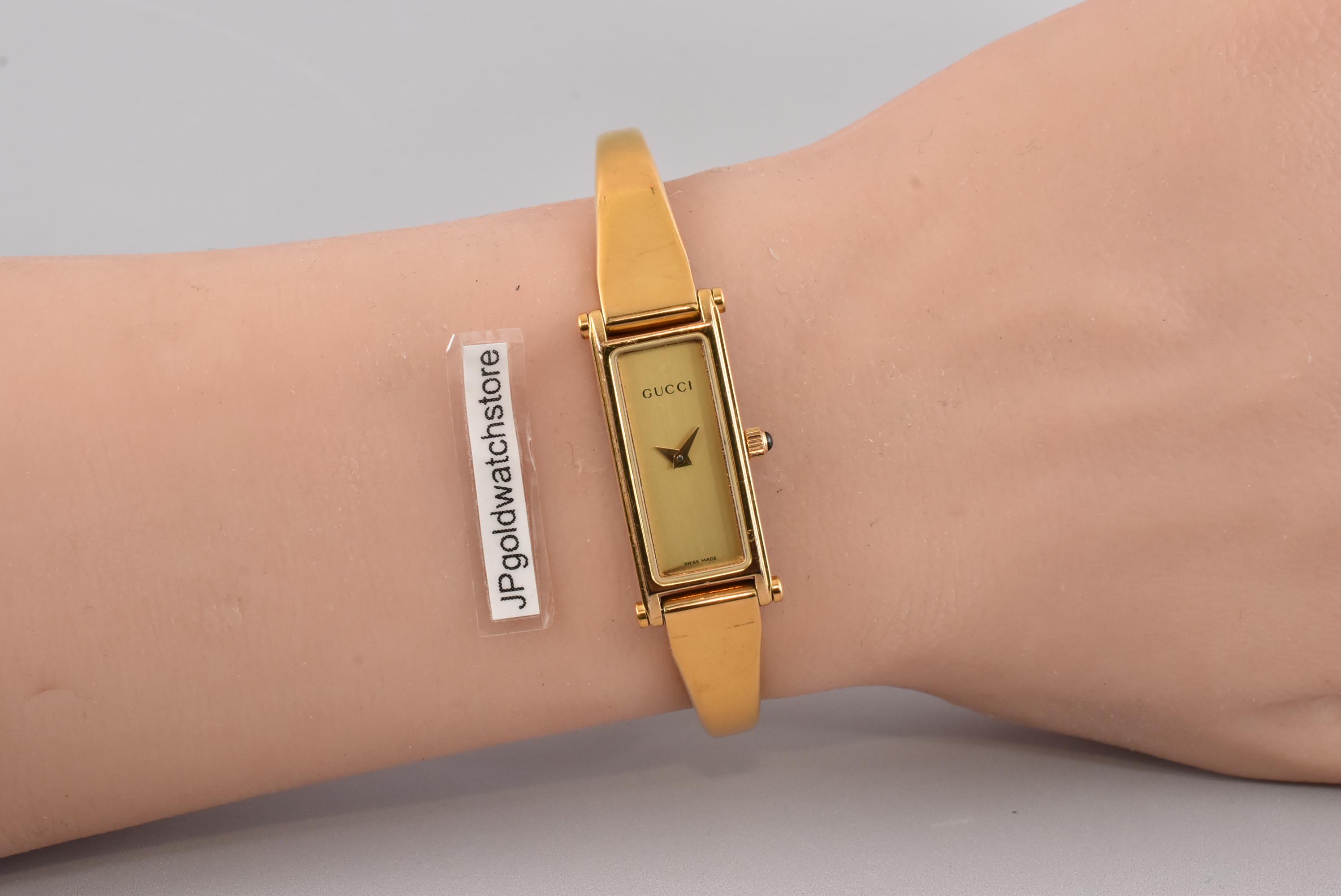RARE 14k Gold Plated Beautiful ? Vintage GUCCI Collectors Watch Bracelet A quiet touch of 1990s glamour. Vintage Gucci 3300.2.L in  main image 3