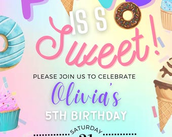 Five is So Sweet Party Invite