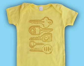 CLEARANCE! Gold Keys Baby Onesie