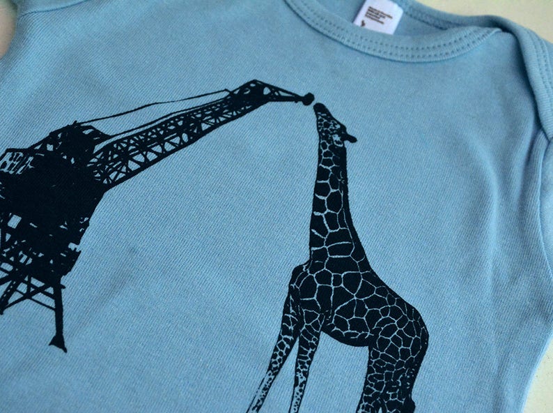 CLEARANCE Mechanical Giraffe & Natural Crane Baby Onesie image 3