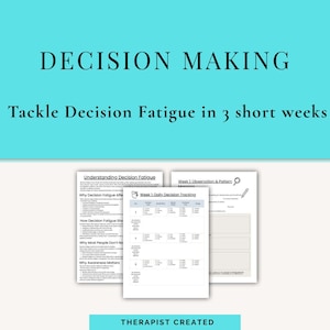 Decision Fatigue Tracker Printable Download | Therapy-Informed Mental Health PDF | Therapist Aids and Worksheets