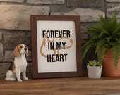 Dog Memorial Art Wall Decor for Animal Lovers | Forever in My Heart Puppy Printable