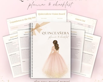 Checklist quinceanera | Ultieme planner voor 15e verjaardag | Afdrukbare sjabloon | Planningsgids voor Quinceanera | Pdf direct downloaden