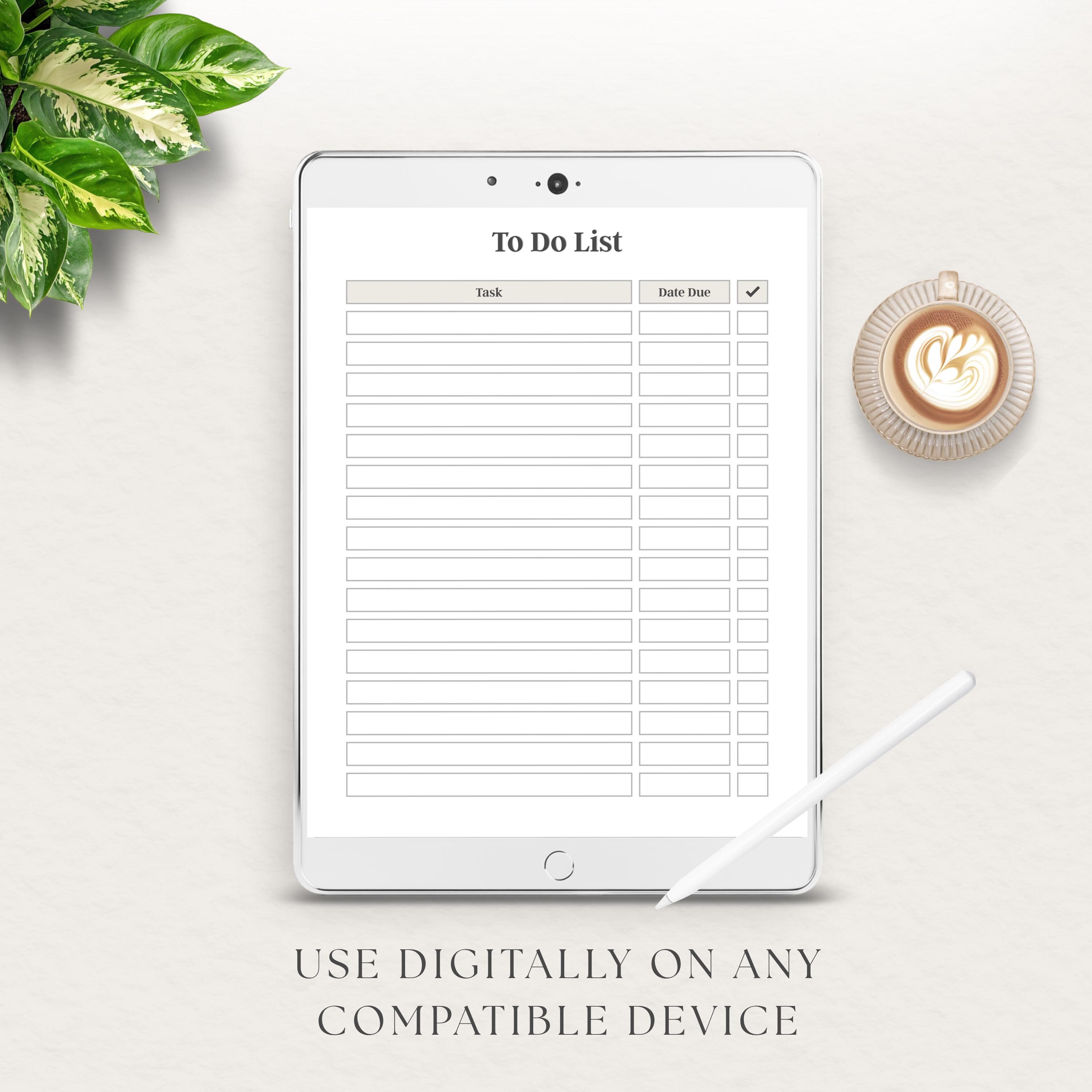 To Do List Printable PDF | Daily Task Tracker | Minimal Productivity ...
