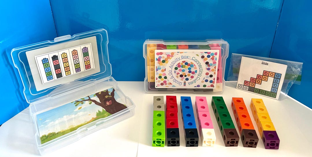 Grab and Go Activity Box- Connecting Cubes - Etsy UK