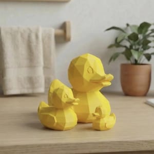 Funny Duck Figurine Papercraft - Rubber Duck Debugging Nerd Gift, Low Poly Duck 3D Print, Home Office Decor, Desk Gadget