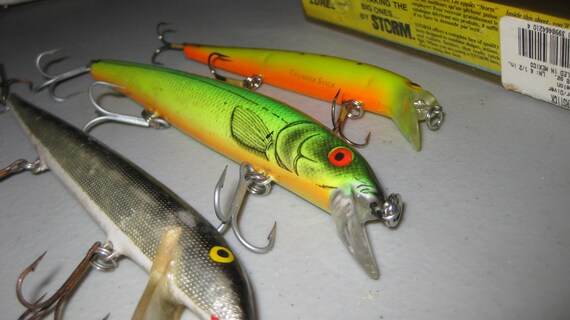 3 Lot Stick Baits, Storm and Rapala Collectible 